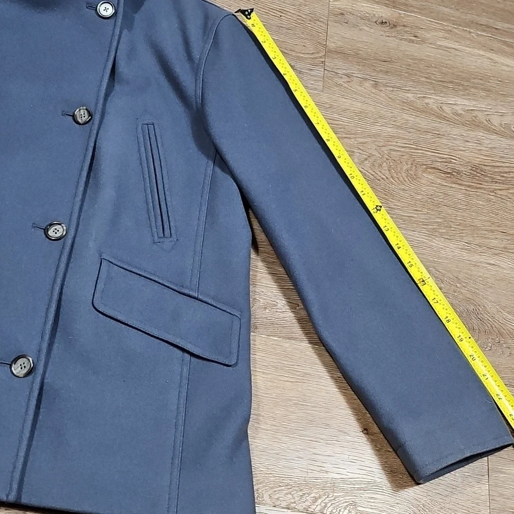 J. Crew 80% Wool Blend Slate Blue Gray Classic Double Breasted Pea Coat